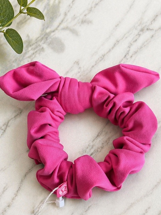 lululemon athletica Accessories - LULULEMON Uplifting Scrunchie Bow NWT - Pink Raspberry Coulis